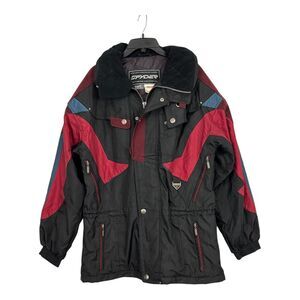 Spyder Ski Winter Snowboard Jacket Thinsulate Lite Loft Men's L Black Red bLUE